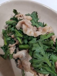 春菊と豚バラのポン酢炒め♥️-レシピのメイン写真