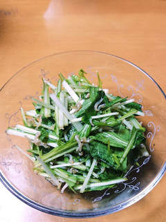 おつまみにも♪水菜とちりめんのサラダ-レシピのメイン写真