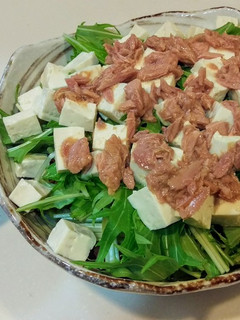 豆腐とシーチキンと水菜のサラダ-レシピのメイン写真