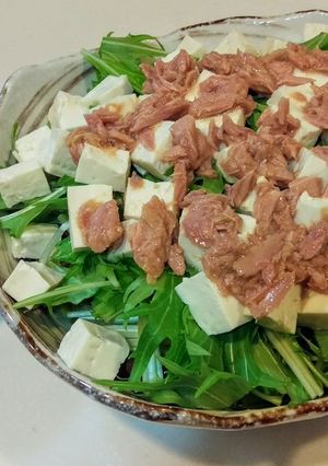 豆腐とシーチキンと水菜のサラダ-レシピのメイン写真