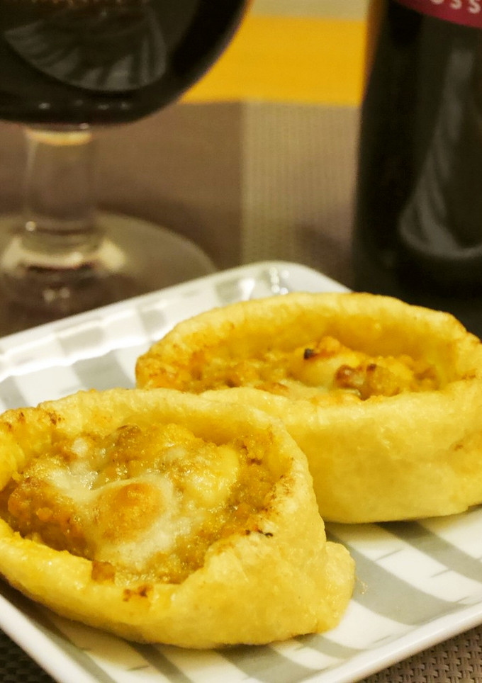 キーマカレーで★お稲荷さん風おつまみ-レシピのメイン写真