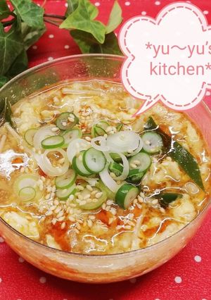 レンチンで☆えのきの酸辣湯スープ～簡単♪-レシピのメイン写真