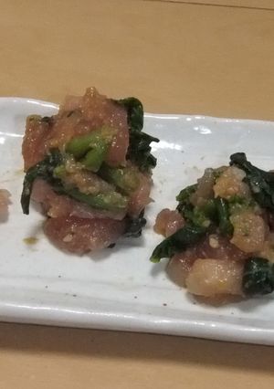 マグロのなめろう菜の花入り-レシピのメイン写真