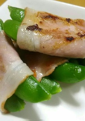 お弁当にスナップえんどうのベーコン巻き-レシピのメイン写真