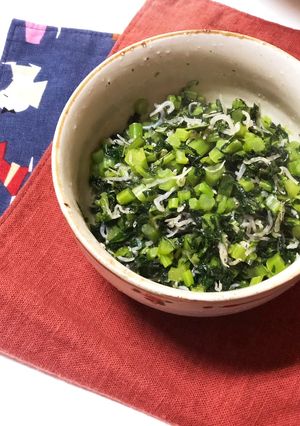 ごはんのおともに♡青菜じゃこ炒め-レシピのメイン写真