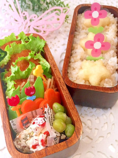 2月7日 春のお花弁当 詰め方-レシピのメイン写真