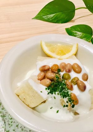 サラダ大豆とヨーグルトのパン朝食-レシピのメイン写真
