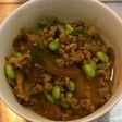 大豆挽き肉と大根の大葉香酢味噌煮