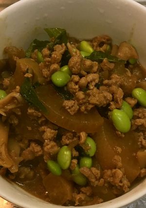 大豆挽き肉と大根の大葉香酢味噌煮-レシピのメイン写真