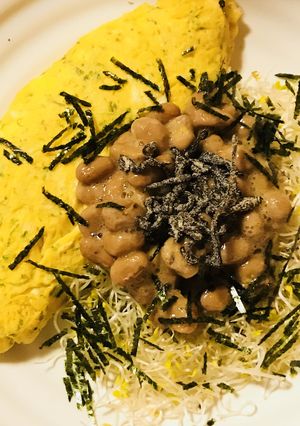 青のりオムレツ●納豆＆スプラウトサラダ-レシピのメイン写真