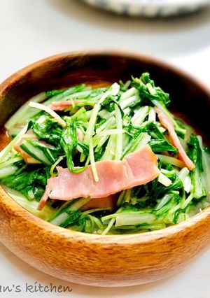 だしマヨ醤油でチャチャっと♪水菜の炒め-レシピのメイン写真