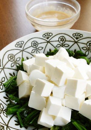 ほうれん草とクリームチーズの胡麻ドレ和え-レシピのメイン写真