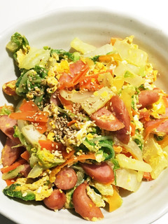 卵と白菜と人参とウインナーの炒め物-レシピのメイン写真