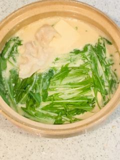 豚バラと水菜の豆乳鍋-レシピのメイン写真