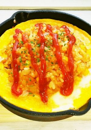 簡単！ スキレットでオープンオムライス-レシピのメイン写真