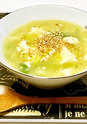 ラーメンの残り汁で⭐︎豆腐の塩生姜スープ-レシピのメイン写真