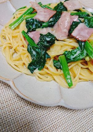 ✿ほうれん草とベーコンのクリームパスタ✿-レシピのメイン写真