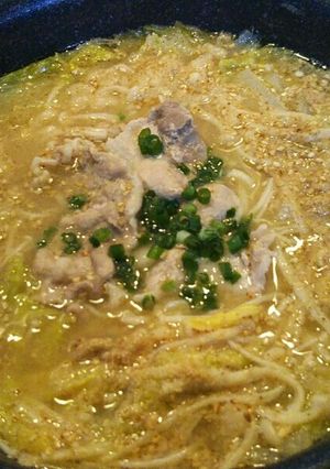 ごまたっぷり！白菜と豚肉の味噌バター鍋！-レシピのメイン写真