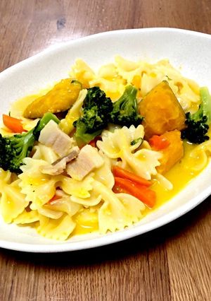 鍋ひとつで出来る!カボチャのスープパスタ-レシピのメイン写真
