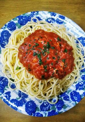 梨湖の激速トマトソーススパ-レシピのメイン写真