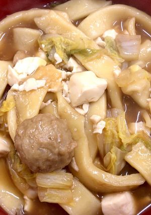 肉団子鍋にほうとう-レシピのメイン写真