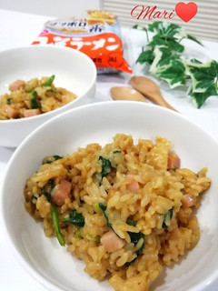 ラーメンスープでほうれん草とベーコンご飯-レシピのメイン写真