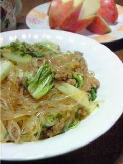 ピリ辛☆挽肉と春雨の炒め煮。キムチ味♪-レシピのメイン写真