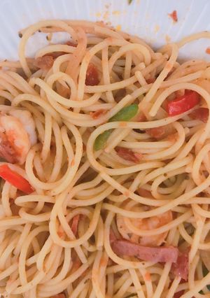 エビとベーコンのトマトパスタ-レシピのメイン写真