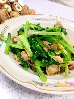小松菜と豚肉炒め-レシピのメイン写真