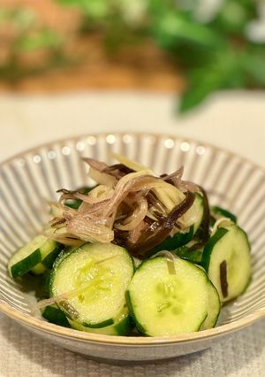 簡単！きゅうりとミョウガと塩昆布の浅漬け-レシピのメイン写真