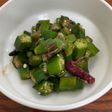 Okra with pickled plum:オクラの梅おかか和え