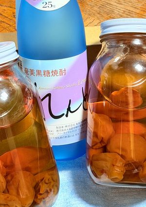 黒糖焼酎のコク深いとろとろ濃厚梅酒♡-レシピのメイン写真