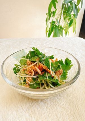パクチー🌿『香味野菜とツナカレーサラダ』-レシピのメイン写真