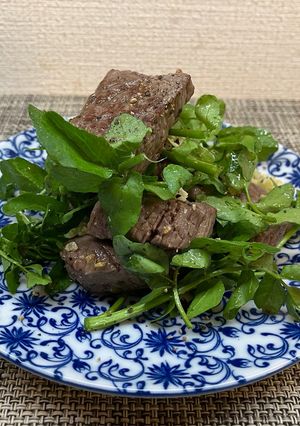 春野菜！クレソンと牛肉のサラダ🫜-レシピのメイン写真
