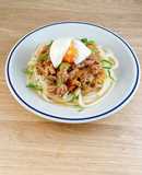 豚薄切り肉の冷やしぶっかけうどん