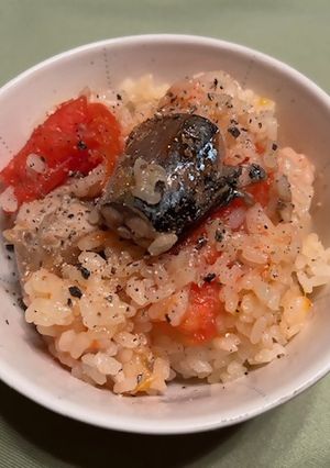 【認知症予防】サバ缶トマト炊き込みご飯-レシピのメイン写真