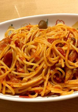 ベーコンきのこ入りトマトパスタ-レシピのメイン写真