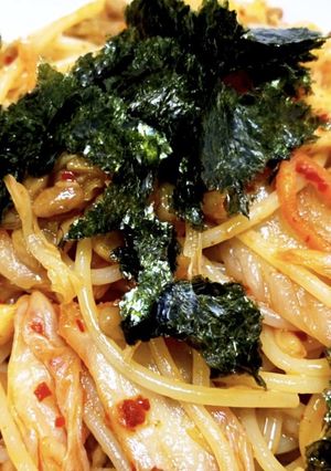 ニンニク納豆キムチパスタ-レシピのメイン写真