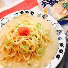 รูปของ ラーメンの残りでたらこスープパスタ♪