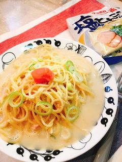 ラーメンの残りでたらこスープパスタ♪-レシピのメイン写真