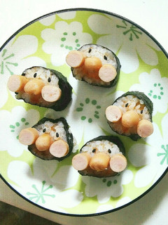 簡単♪ひとくちアンパンマン巻き寿司-レシピのメイン写真