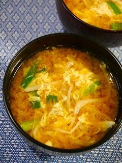 簡単!ニラ玉もやしのお味噌汁-レシピのメイン写真