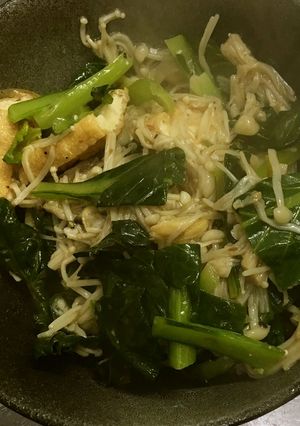 あさりと厚揚げとターサイ小松菜の沙茶醤炒-レシピのメイン写真