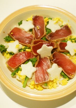 菜の花とまぐろのちらし-レシピのメイン写真