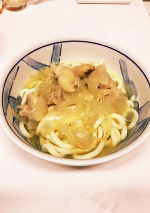 鶏肉と玉ねぎの甘口うどん-レシピのメイン写真