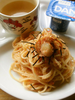 ほたて入り明太子パスタ(^^♪-レシピのメイン写真