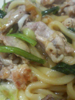 ■豚肉と小松菜の焼きうどん■-レシピのメイン写真