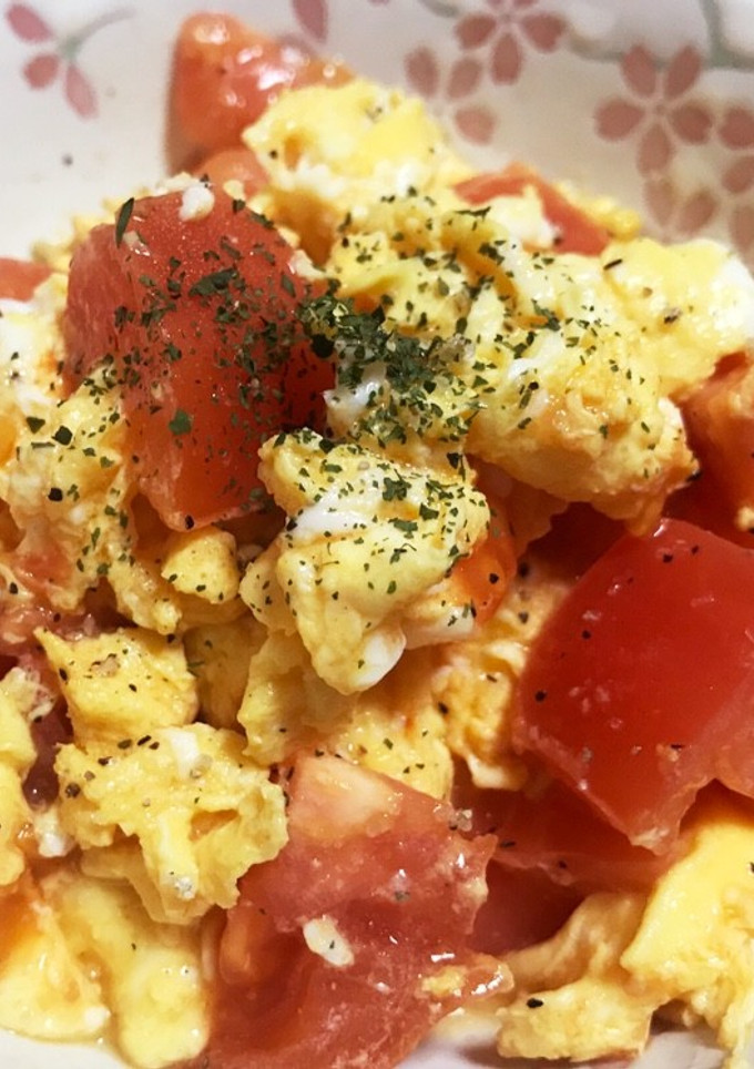 トマトの玉子とじ 超簡単！美味しい♡-レシピのメイン写真