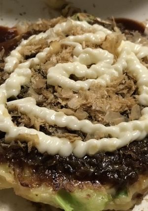 山芋のお好み焼きチヂミ風！手作りソース付-レシピのメイン写真
