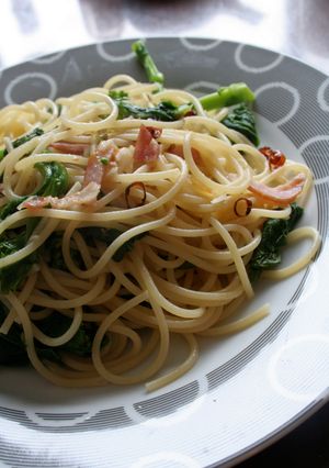 菜の花とアンチョビベーコンのパスタ-レシピのメイン写真